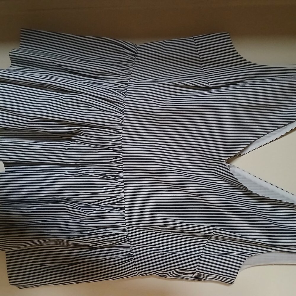 J.Crew Always Black and white striped v-neck peplum top